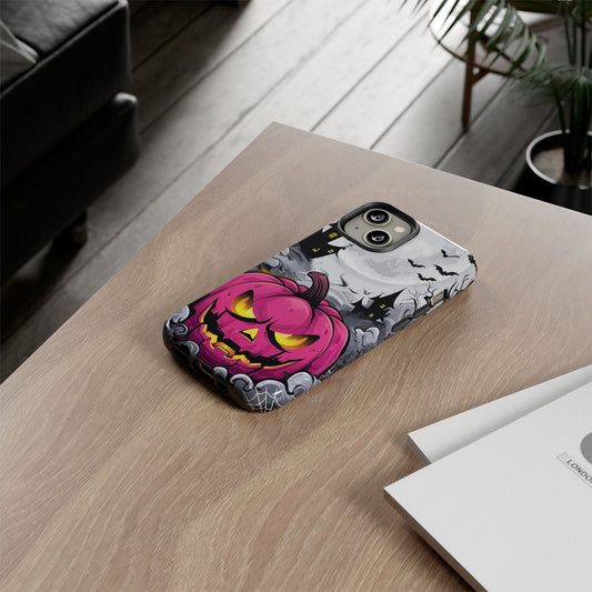 Spooky Halloween Pumpkin Phone Case with Haunted Night Scene – Perfect for Fall & Trick-or-Treating
