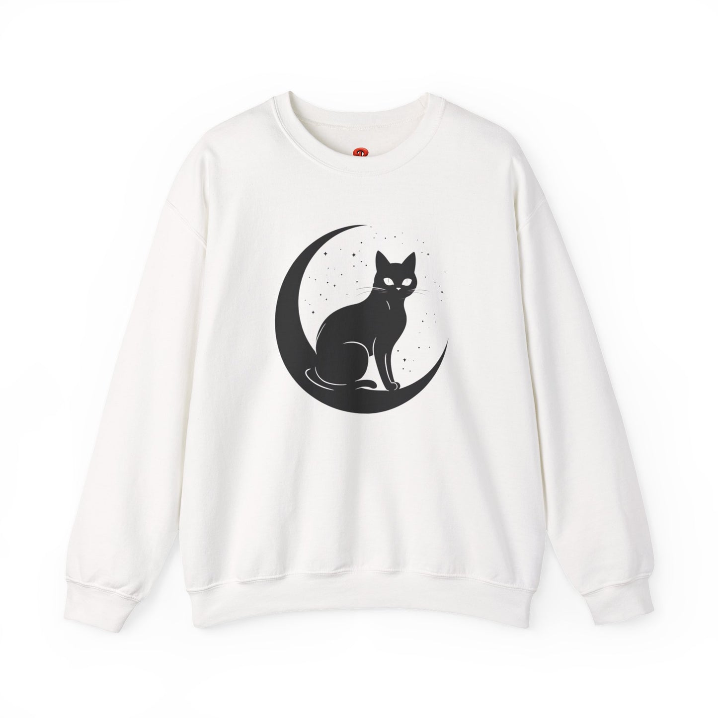 Mystical Cat Moon Crescent Tee - Celestial Black Cat Witchy Aesthetic Shirt