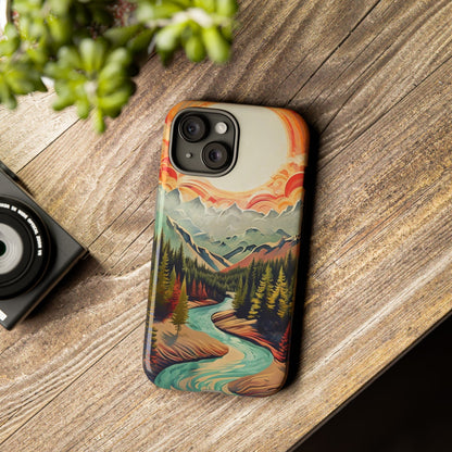 Phone Case Nature – Colorful Mountain Landscape Phone Cover – Artistic Wilderness Design