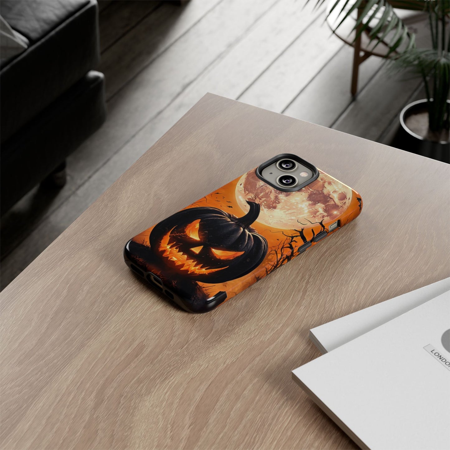 Halloween Pumpkin Phone Case – Haunted Night Scene Design
