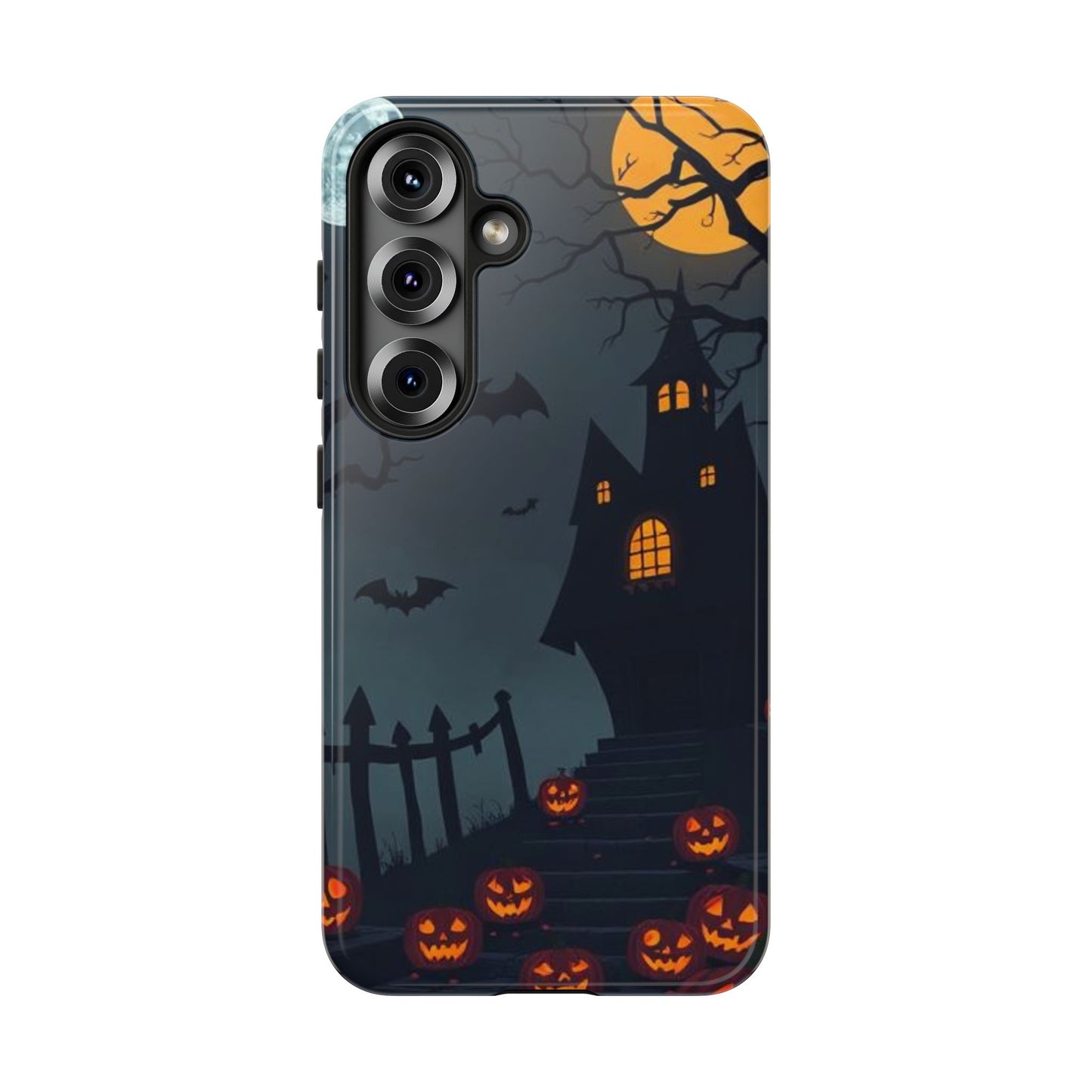Halloween Haunted House & Jack-o'-Lantern Phone Case – Spooky Fall Phone Accessory