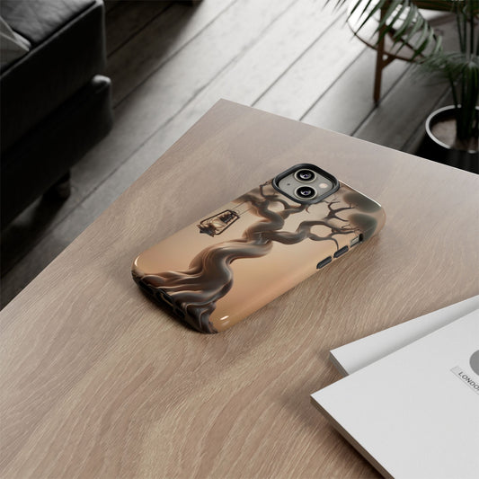 Phone Case Whispers of Hope – Elegant Tree & Lantern - Unique Nature-Inspired Design