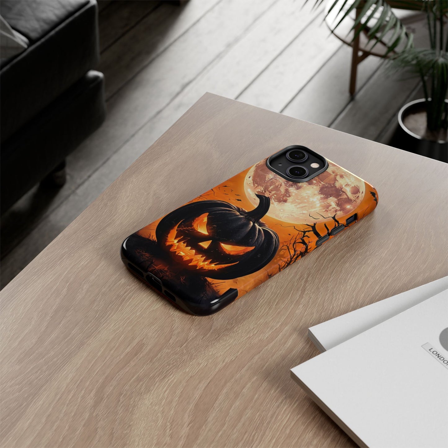 Halloween Pumpkin Phone Case – Haunted Night Scene Design