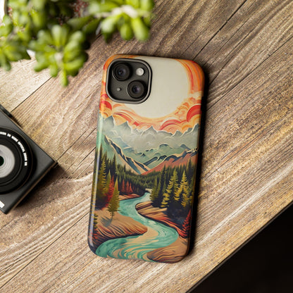 Phone Case Nature – Colorful Mountain Landscape Phone Cover – Artistic Wilderness Design