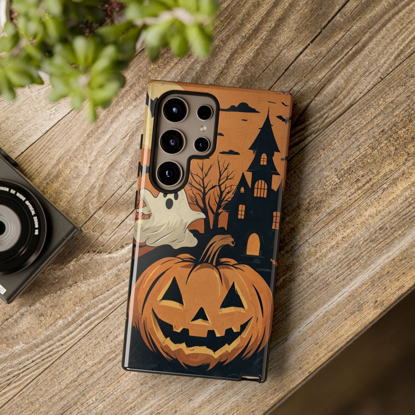 Halloween Ghost and Jack-O'-Lantern Phone Case – Spooky Season Protective Cover