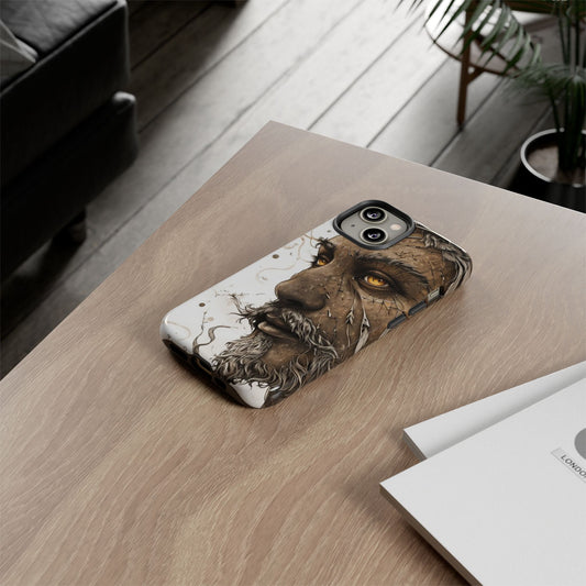 Phone Case Mystical Deity Portrait with Powerful Serene Expression and Ethereal Hues