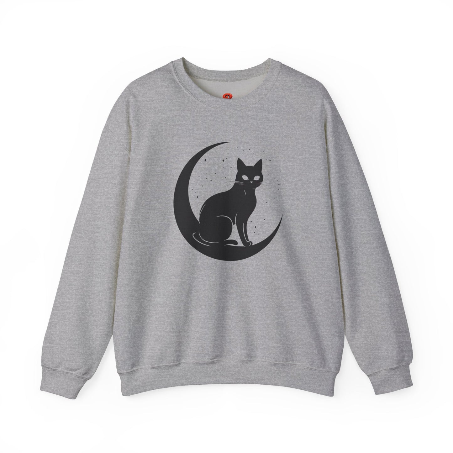 Mystical Cat Moon Crescent Tee - Celestial Black Cat Witchy Aesthetic Shirt