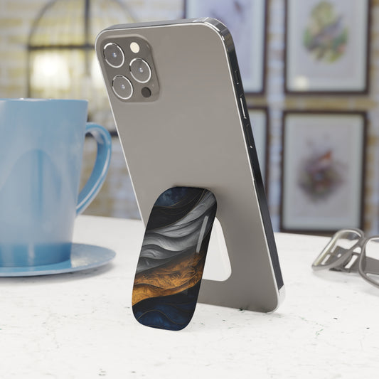 Elegant Abstract Marble Phone Grip & Kickstand – Smart Holder for iPhone & Android