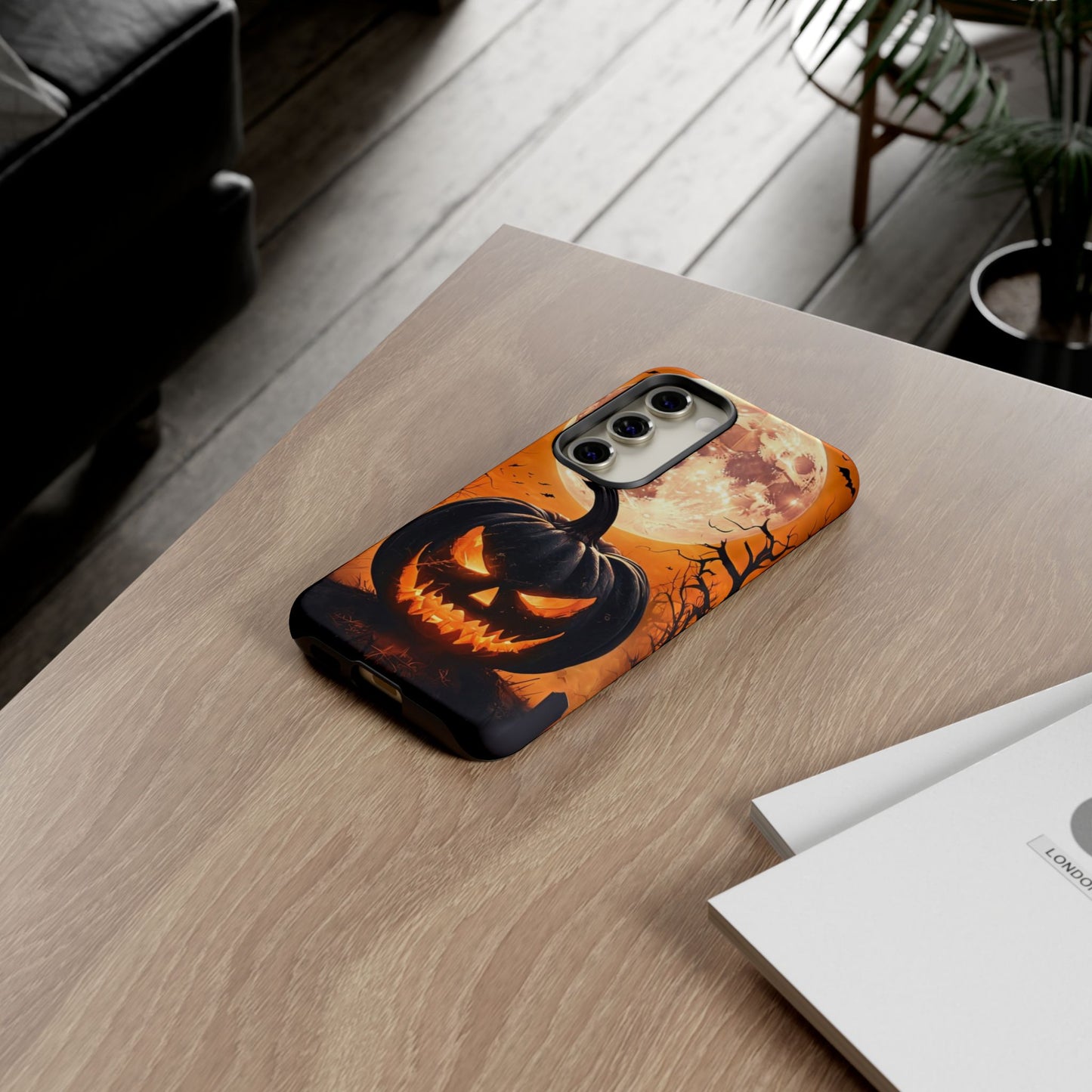 Halloween Pumpkin Phone Case – Haunted Night Scene Design