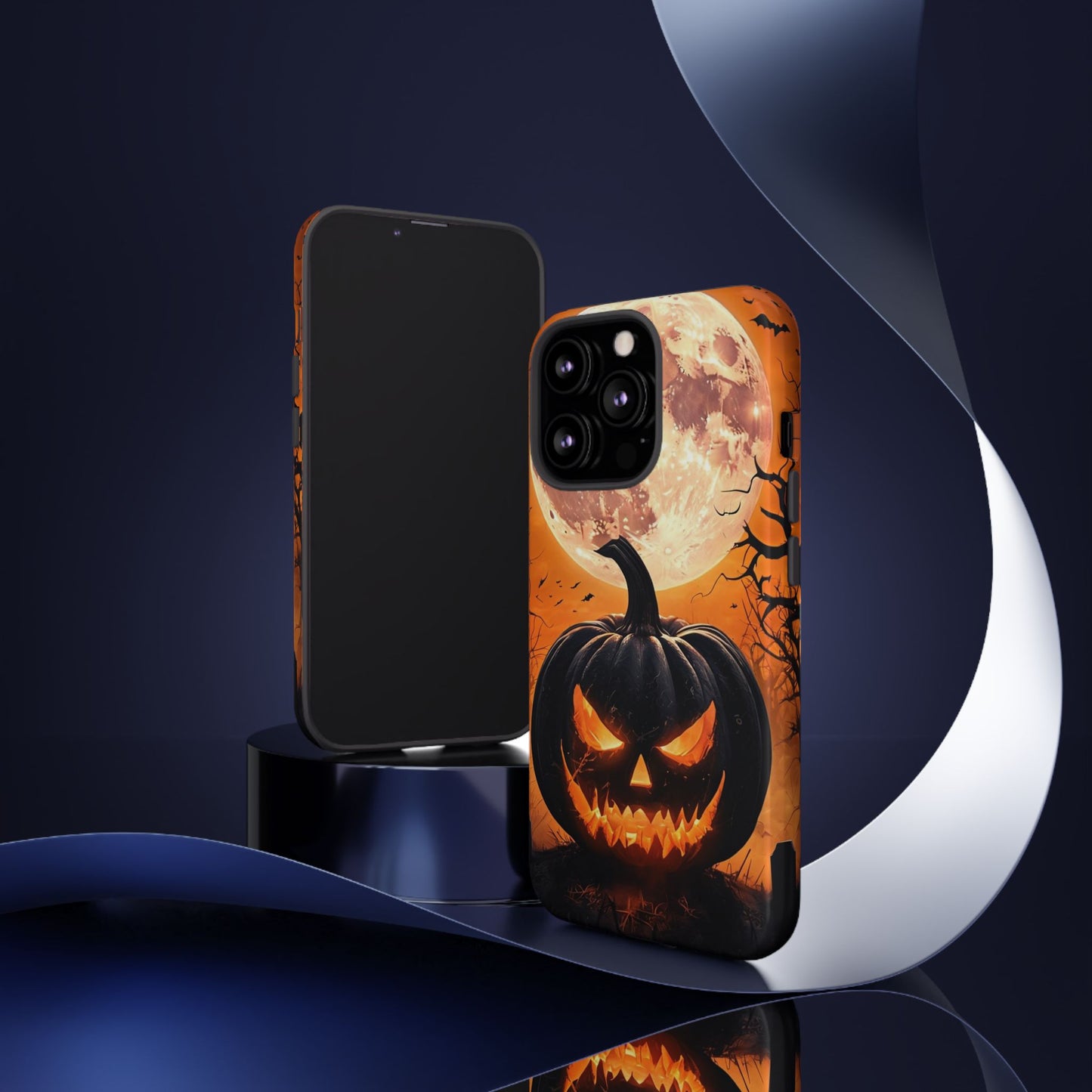 Halloween Pumpkin Phone Case – Haunted Night Scene Design