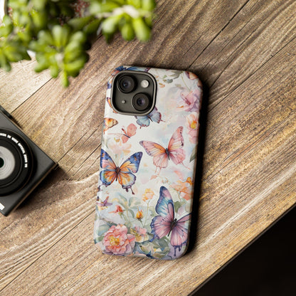 Phone Case Butterfly – Aesthetic Cute Floral Cover - Soft Pastel Butterfly Case