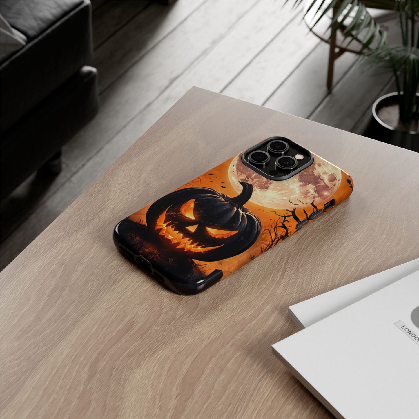 Halloween Pumpkin Phone Case – Haunted Night Scene Design