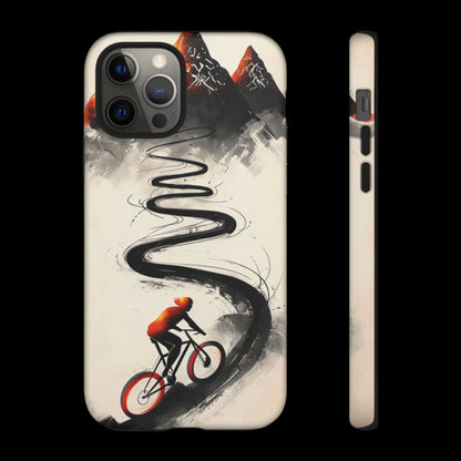 Phone Case Cyclist Climbing Mountain Road – Outdoor Adventure Protective Cover