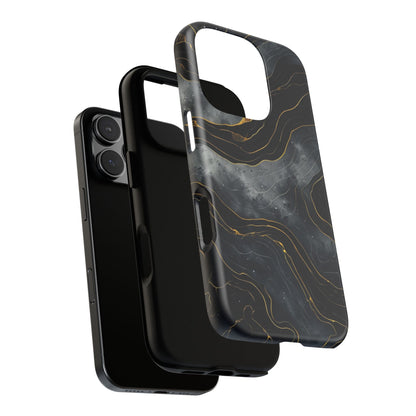 Phone Case Dark Elegance  with Gold Accents – Stylish & Protective Cover