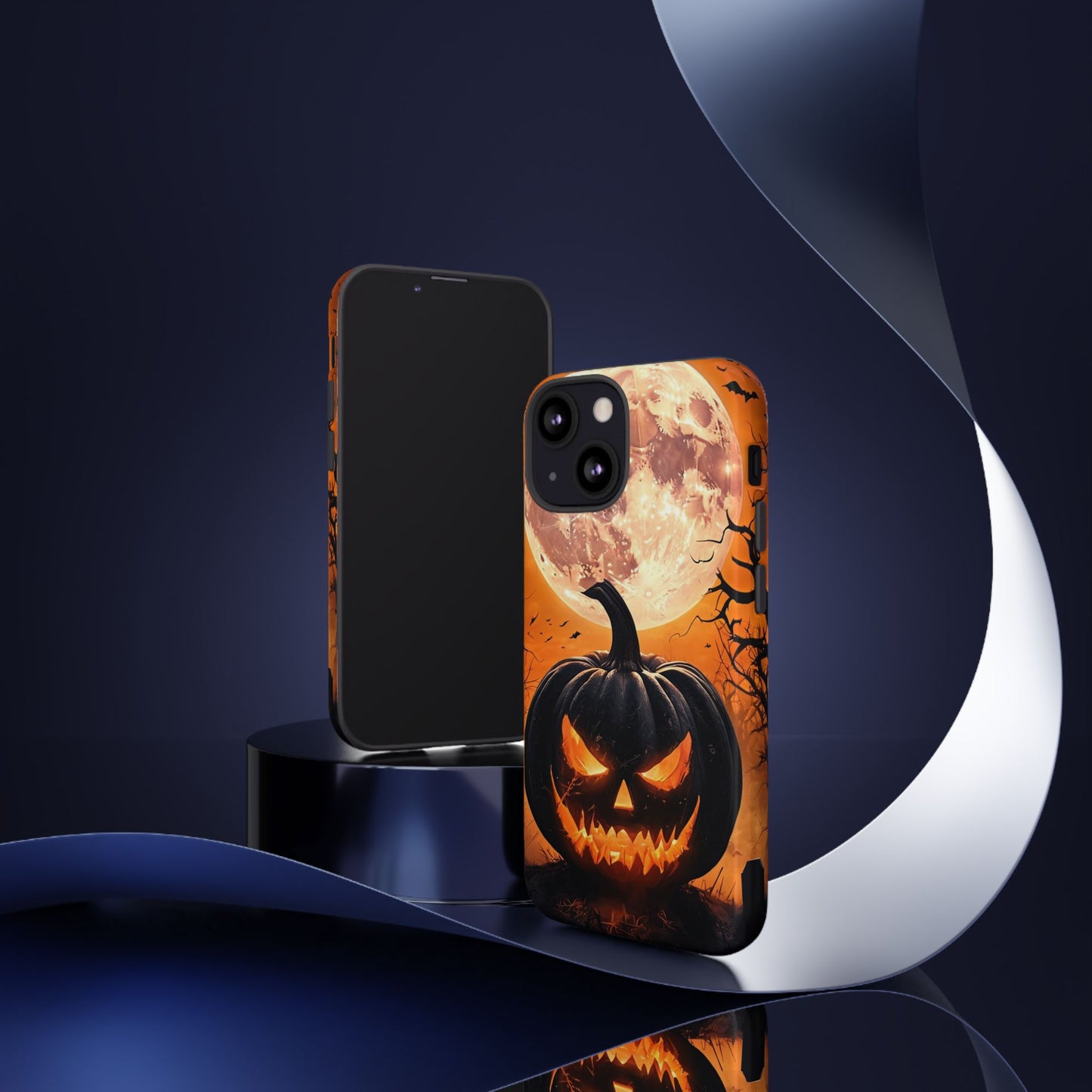 Halloween Pumpkin Phone Case – Haunted Night Scene Design