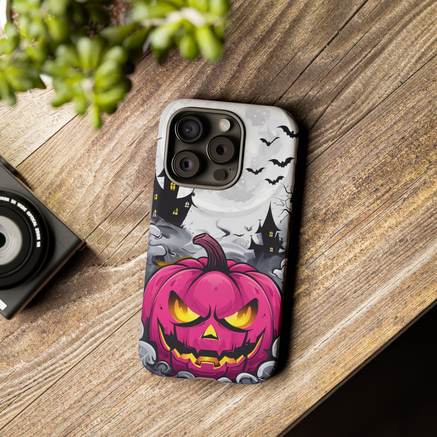 Spooky Halloween Pumpkin Phone Case with Haunted Night Scene – Perfect for Fall & Trick-or-Treating