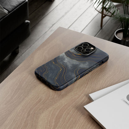 Phone Case Dark Elegance  with Gold Accents – Stylish & Protective Cover