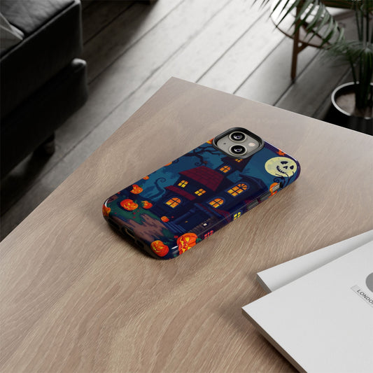 Haunted House Halloween Phone Case – Spooky Jack-o’-Lantern Design