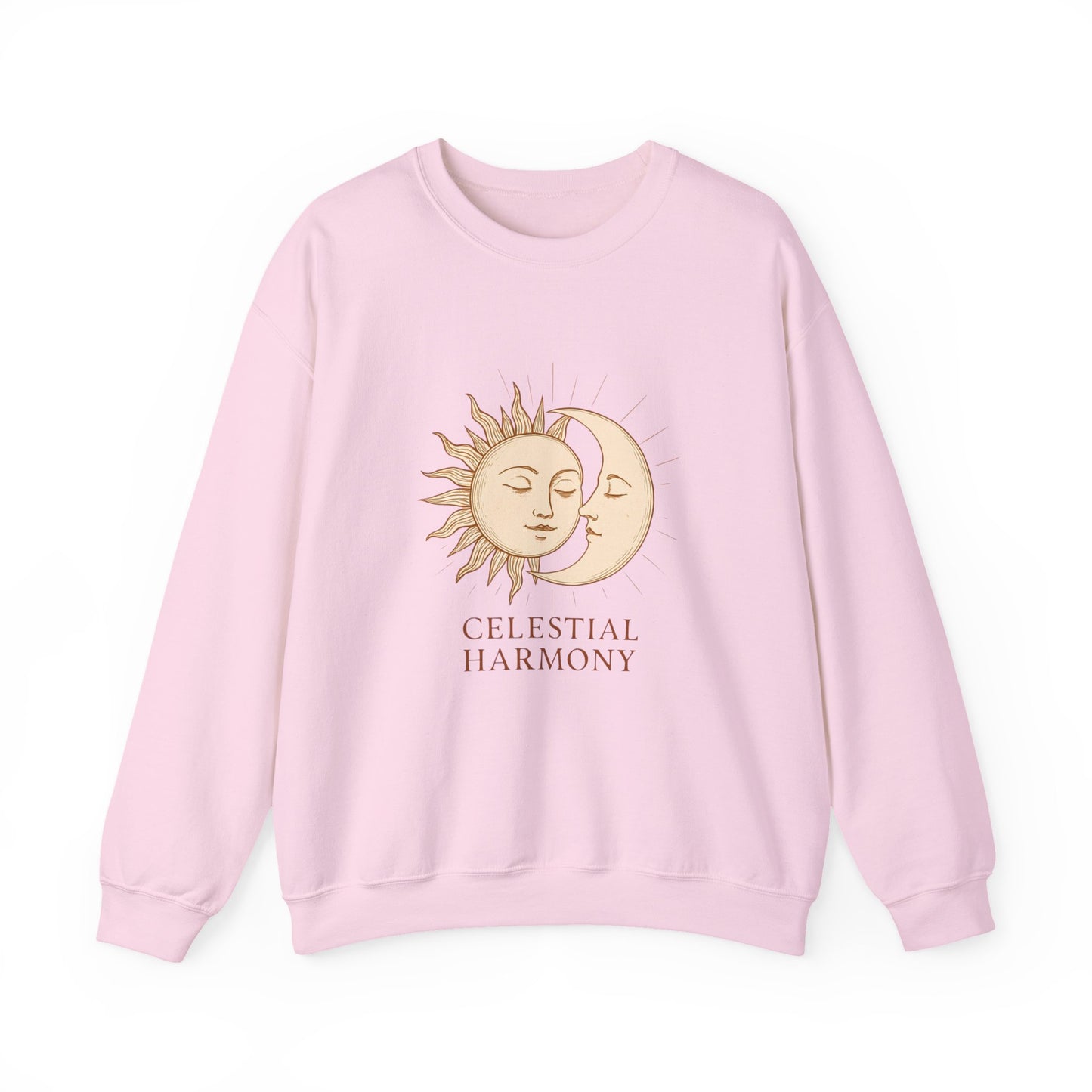 Unisex  Sweatshirt – Celestial Harmony Sun and Moon Print, Soft Cotton Blend