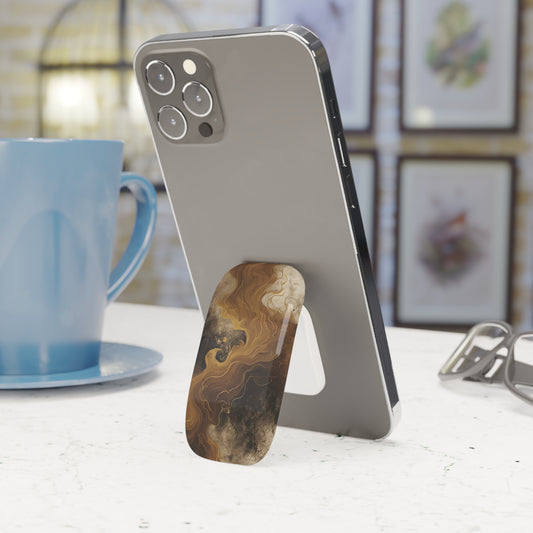 Stylish Swirl Marble Phone Stand - Elegant Adhesive Grip & Kickstand for Smartphones