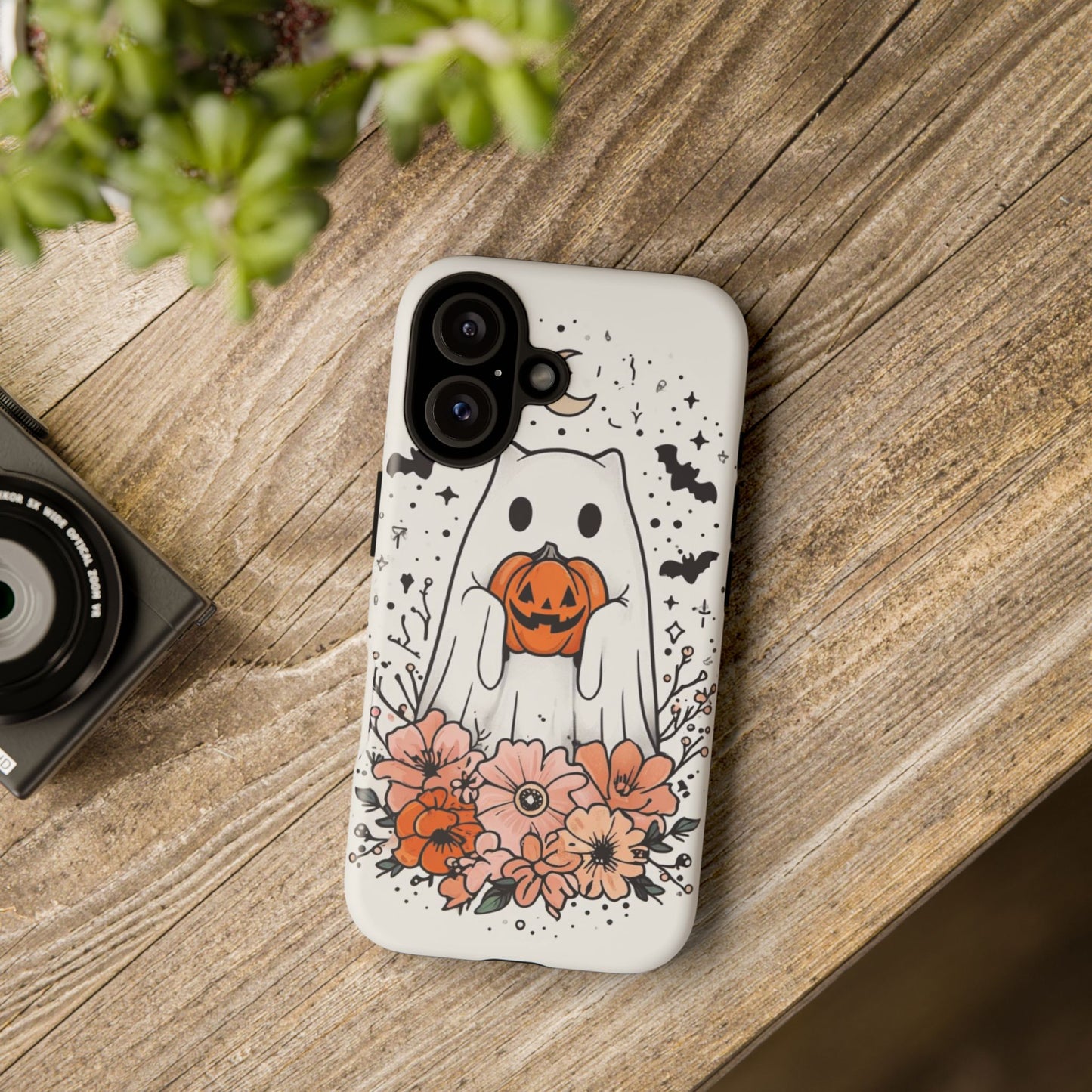 Halloween Phone Case with Ghost and Jack-O'-Lantern Design for Spooky Festive Style