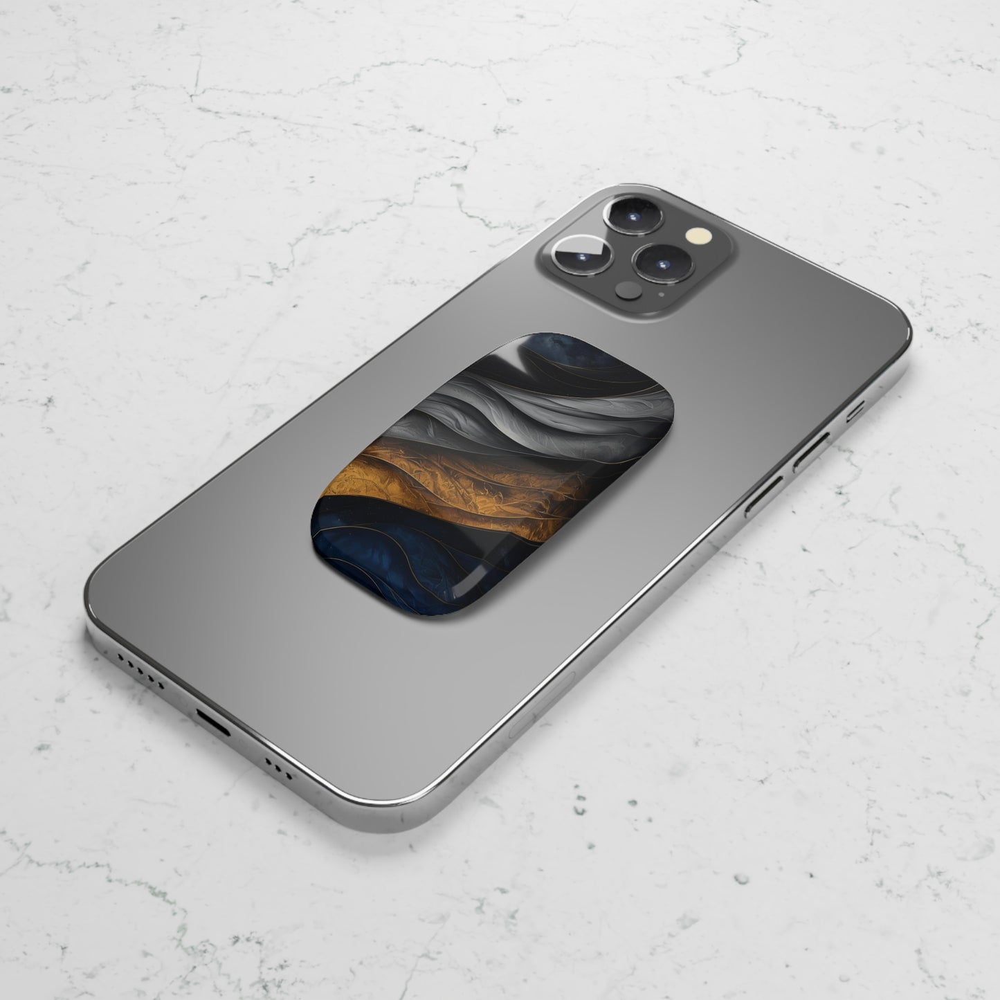 Elegant Abstract Marble Phone Grip & Kickstand – Smart Holder for iPhone & Android