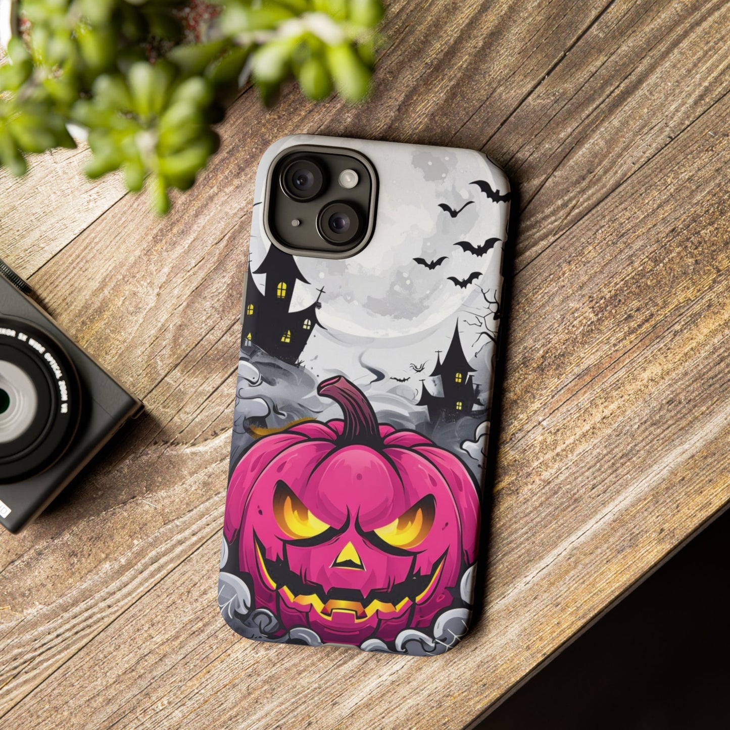 Spooky Halloween Pumpkin Phone Case with Haunted Night Scene – Perfect for Fall & Trick-or-Treating