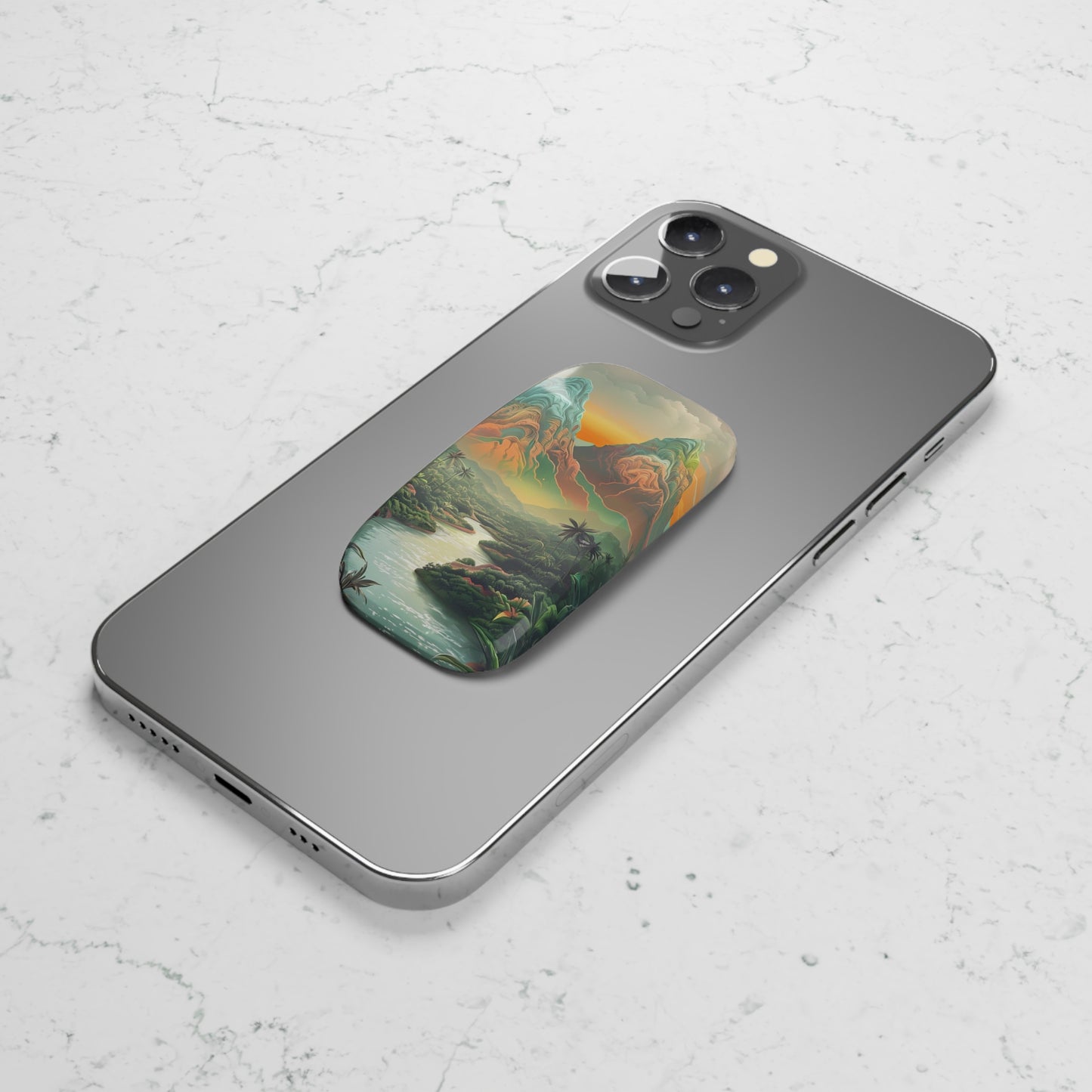 Unique Phone Stand with Nature-Inspired Art – Compatible with iPhone & Samsung Devices