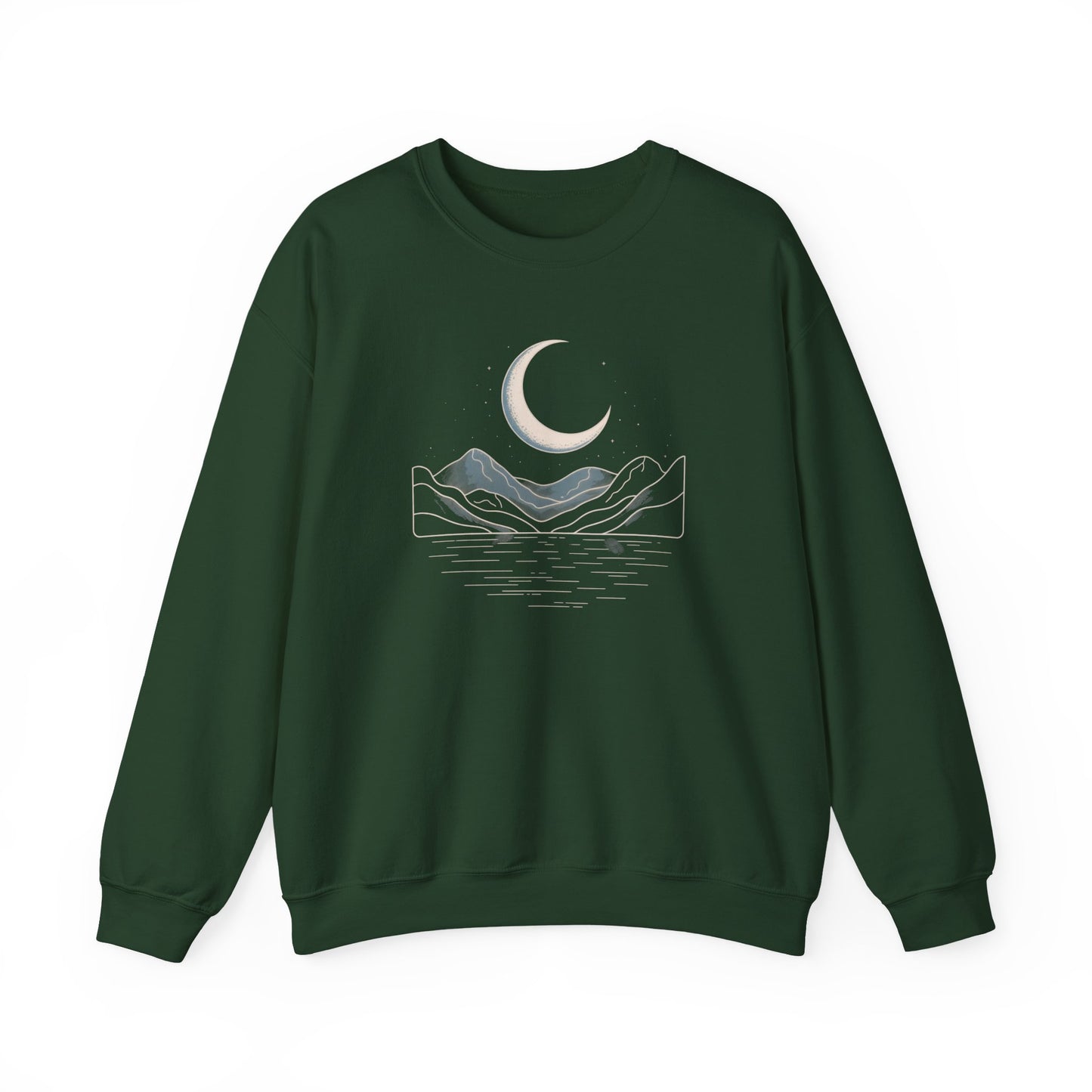 Sweatshirt Moon and Mountain Design – Cozy Long Sleeve Pullover for Fall & Winter
