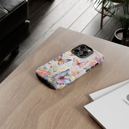 Phone Case Butterfly – Aesthetic Cute Floral Cover - Soft Pastel Butterfly Case