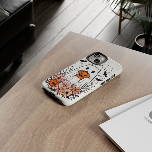 Halloween Phone Case with Ghost and Jack-O'-Lantern Design for Spooky Festive Style