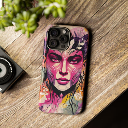 Phone Case Mystic Nature Goddess – Abstract Floral Art for iPhone