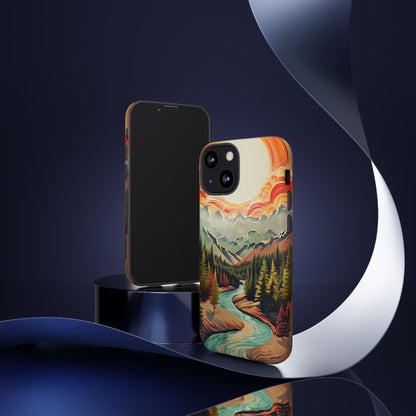 Phone Case Nature – Colorful Mountain Landscape Phone Cover – Artistic Wilderness Design