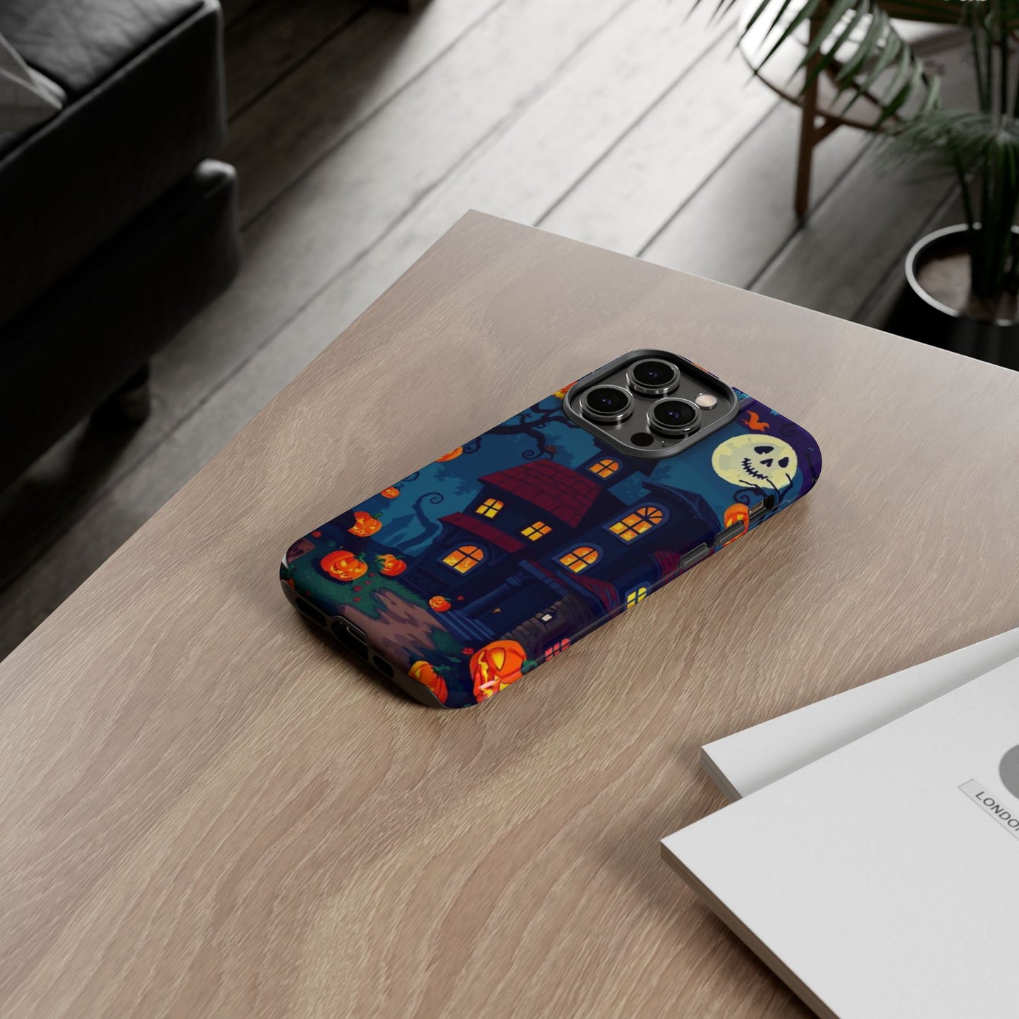 Haunted House Halloween Phone Case – Spooky Jack-o’-Lantern Design