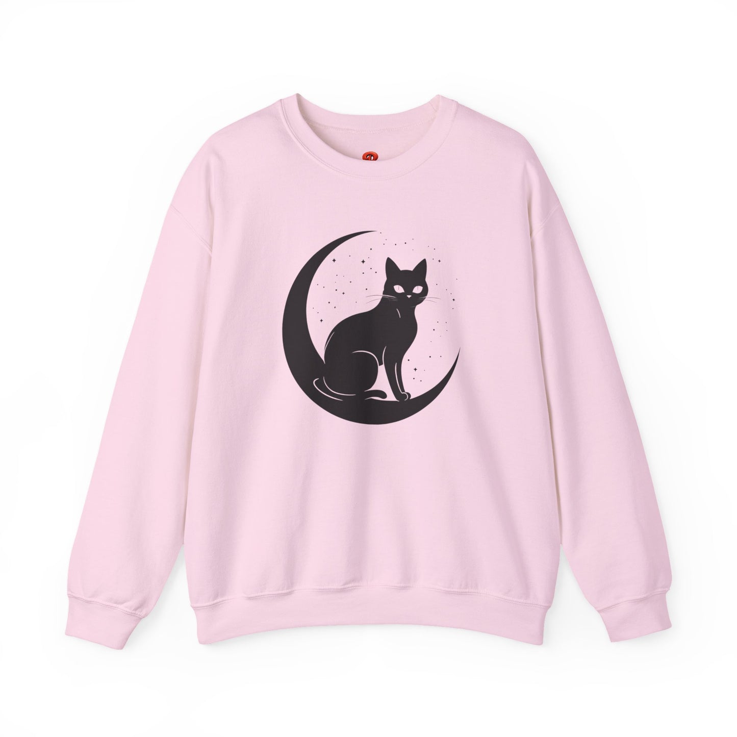 Mystical Cat Moon Crescent Tee - Celestial Black Cat Witchy Aesthetic Shirt