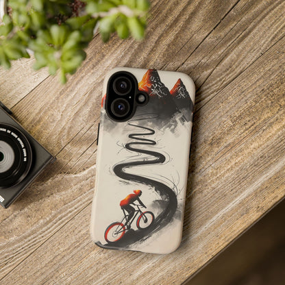 Phone Case Cyclist Climbing Mountain Road – Outdoor Adventure Protective Cover