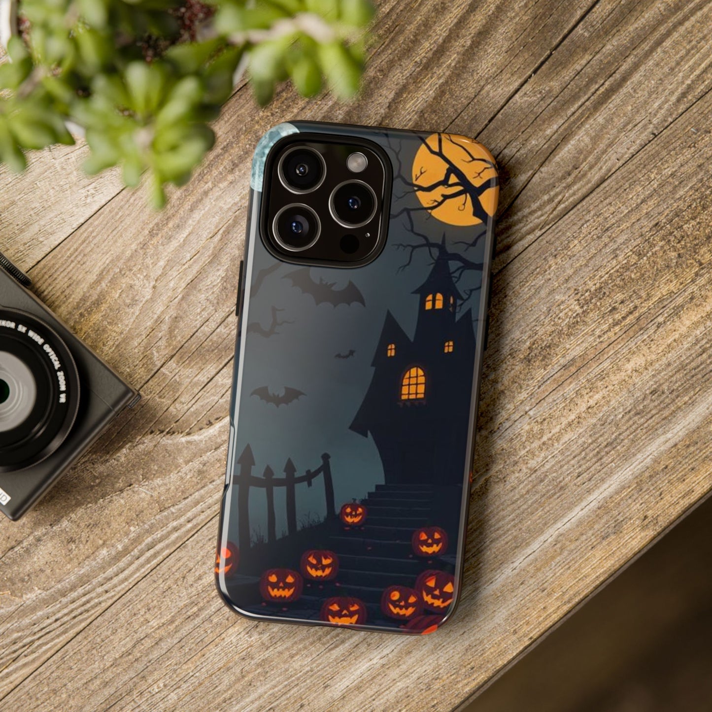 Halloween Haunted House & Jack-o'-Lantern Phone Case – Spooky Fall Phone Accessory