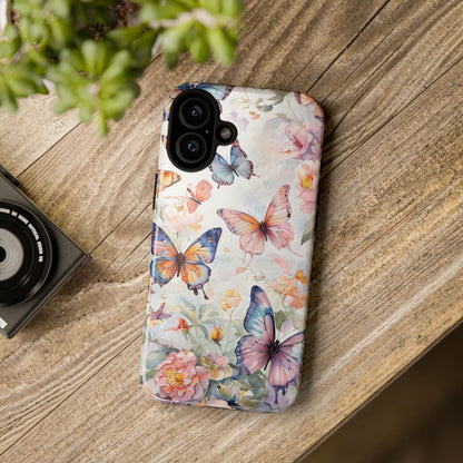 Phone Case Butterfly – Aesthetic Cute Floral Cover - Soft Pastel Butterfly Case