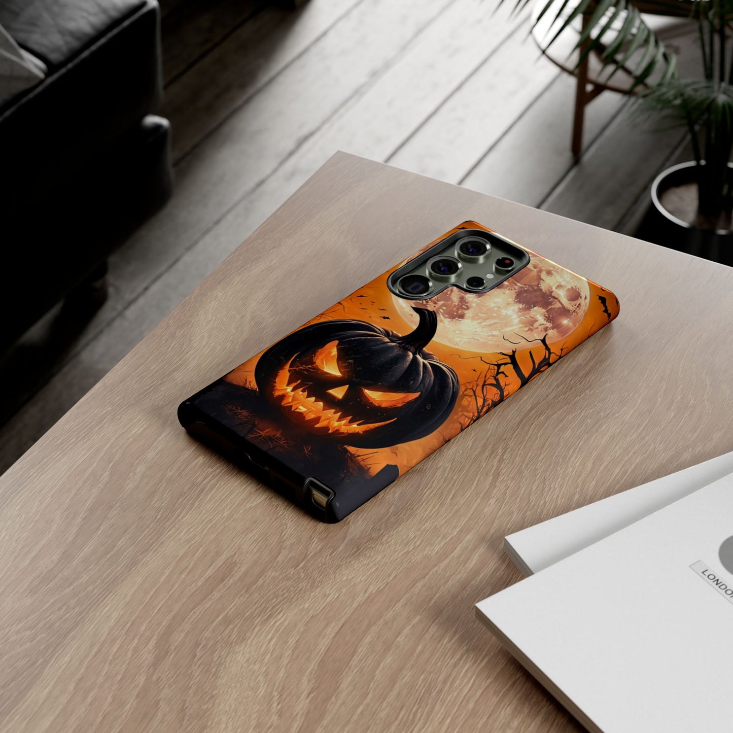 Halloween Pumpkin Phone Case – Haunted Night Scene Design