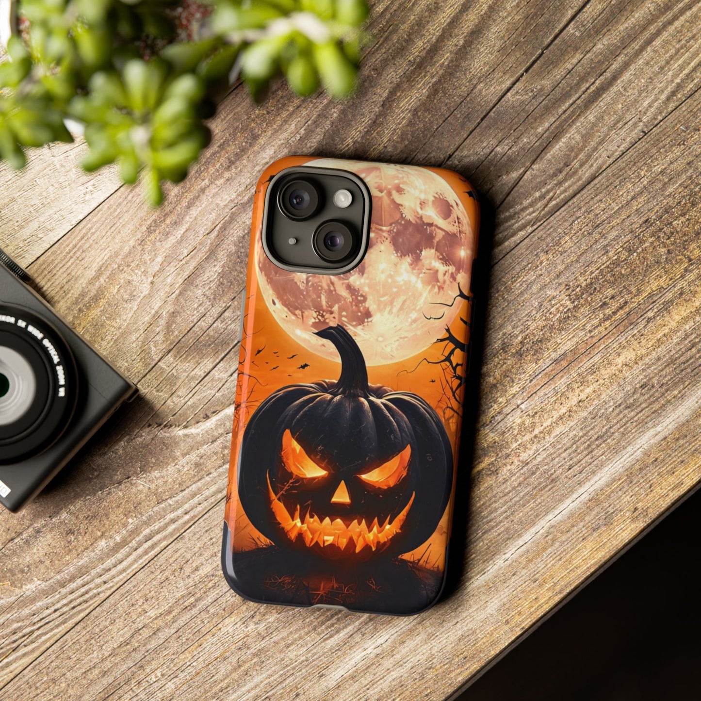 Halloween Pumpkin Phone Case – Haunted Night Scene Design