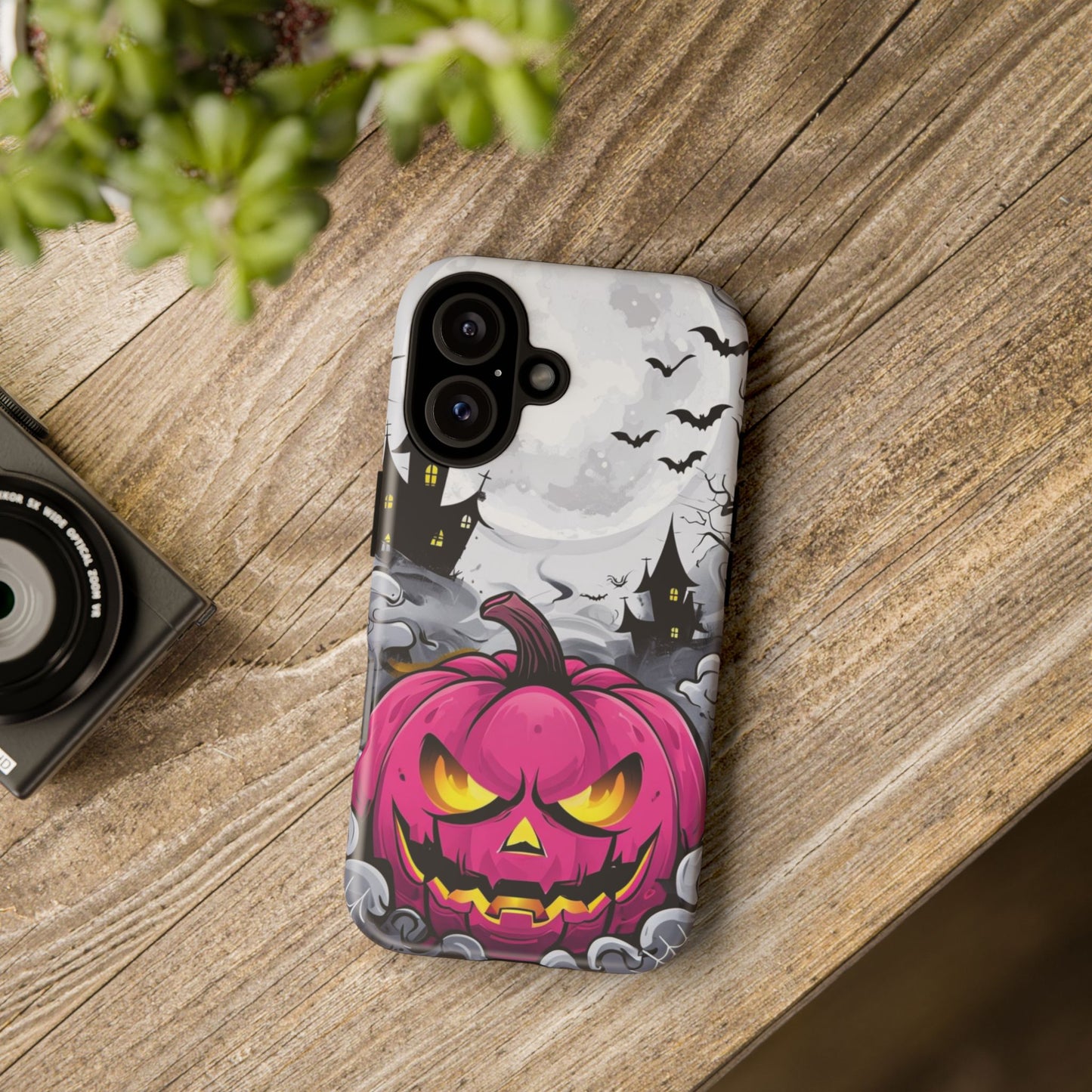 Spooky Halloween Pumpkin Phone Case with Haunted Night Scene – Perfect for Fall & Trick-or-Treating