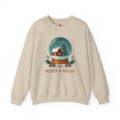 Christmas Merry and Bright Sweatshirt – Unisex Cozy Holiday Pullover, Soft Interior Crewneck