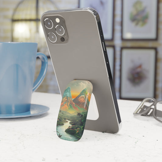 Unique Phone Stand with Nature-Inspired Art – Compatible with iPhone & Samsung Devices