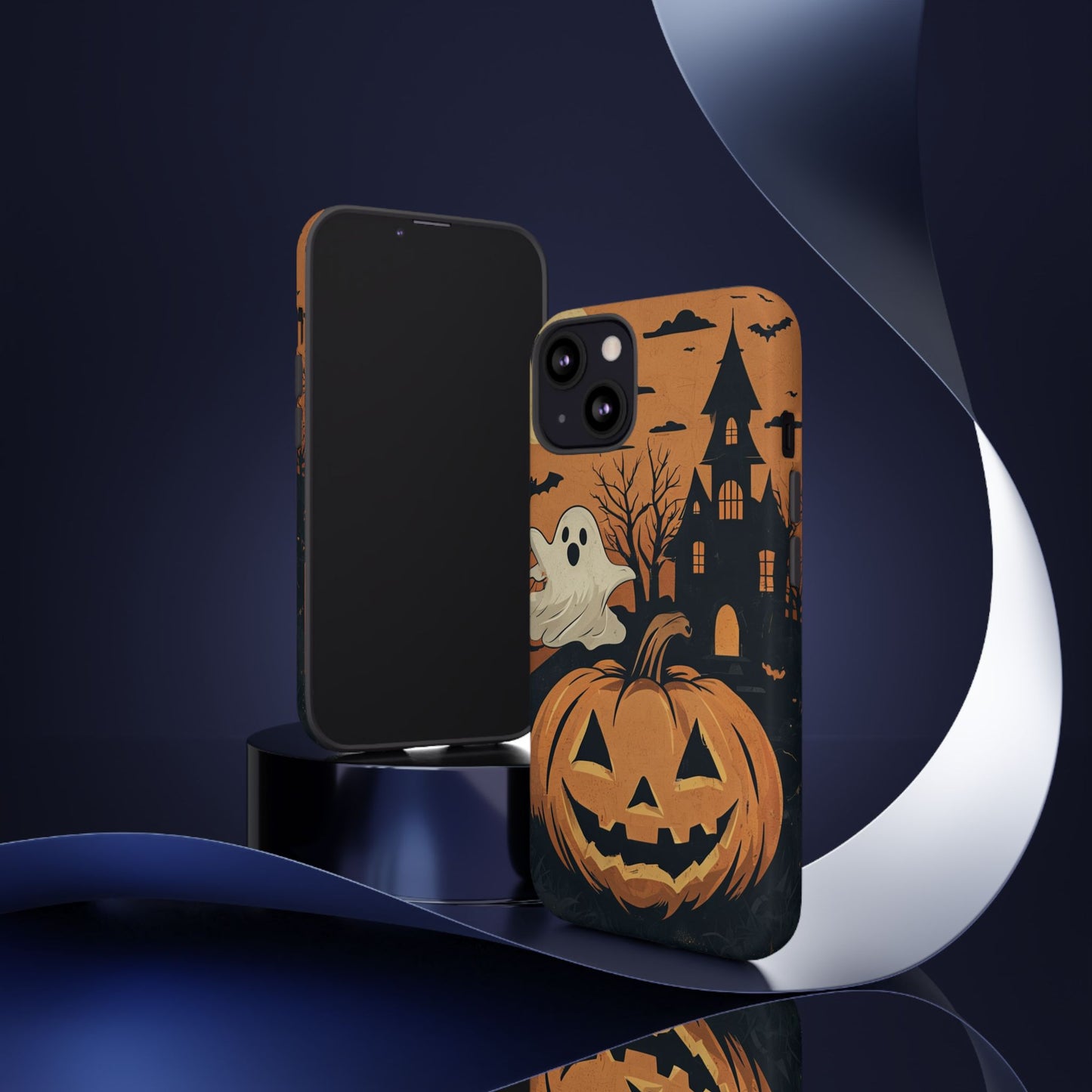 Halloween Ghost and Jack-O'-Lantern Phone Case – Spooky Season Protective Cover