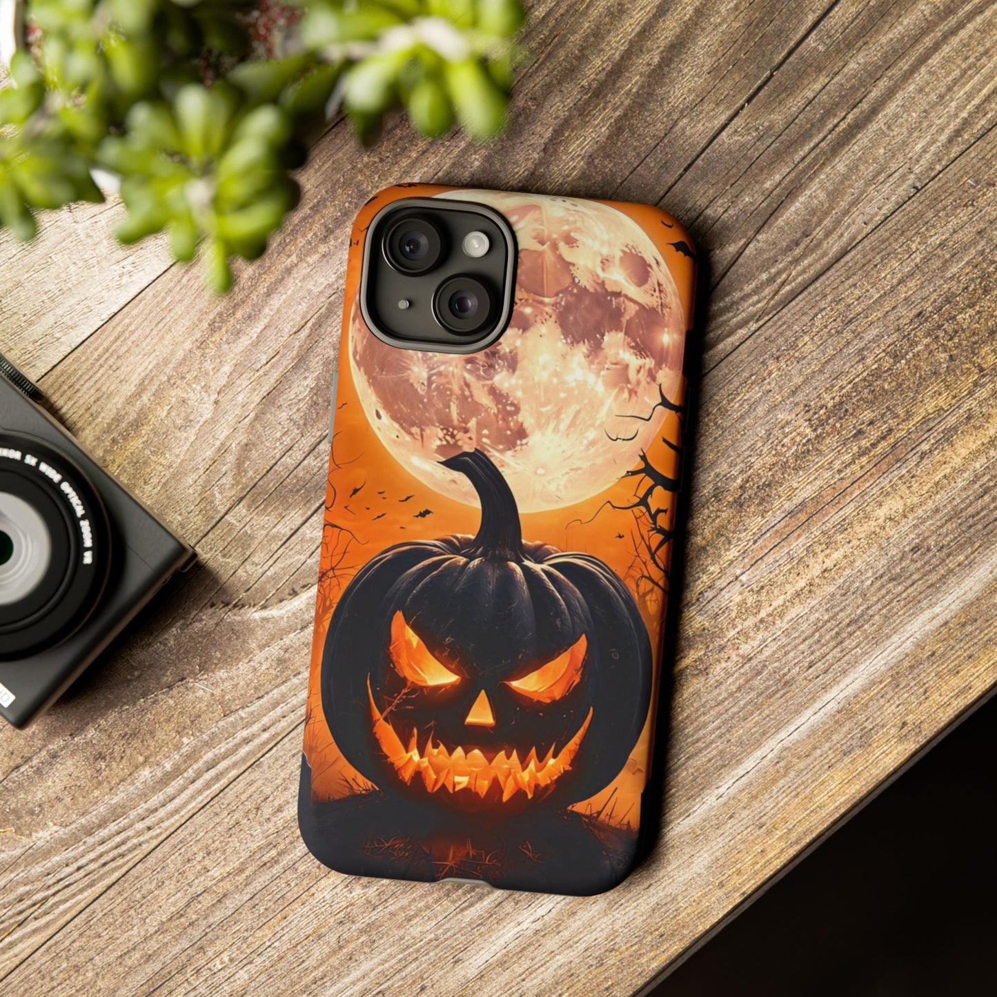 Halloween Pumpkin Phone Case – Haunted Night Scene Design