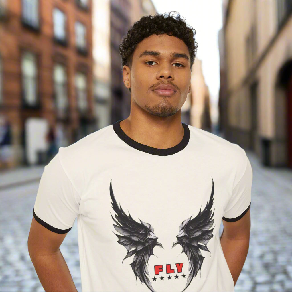 Cotton Ringer T-Shirt- "First Love Yourself"