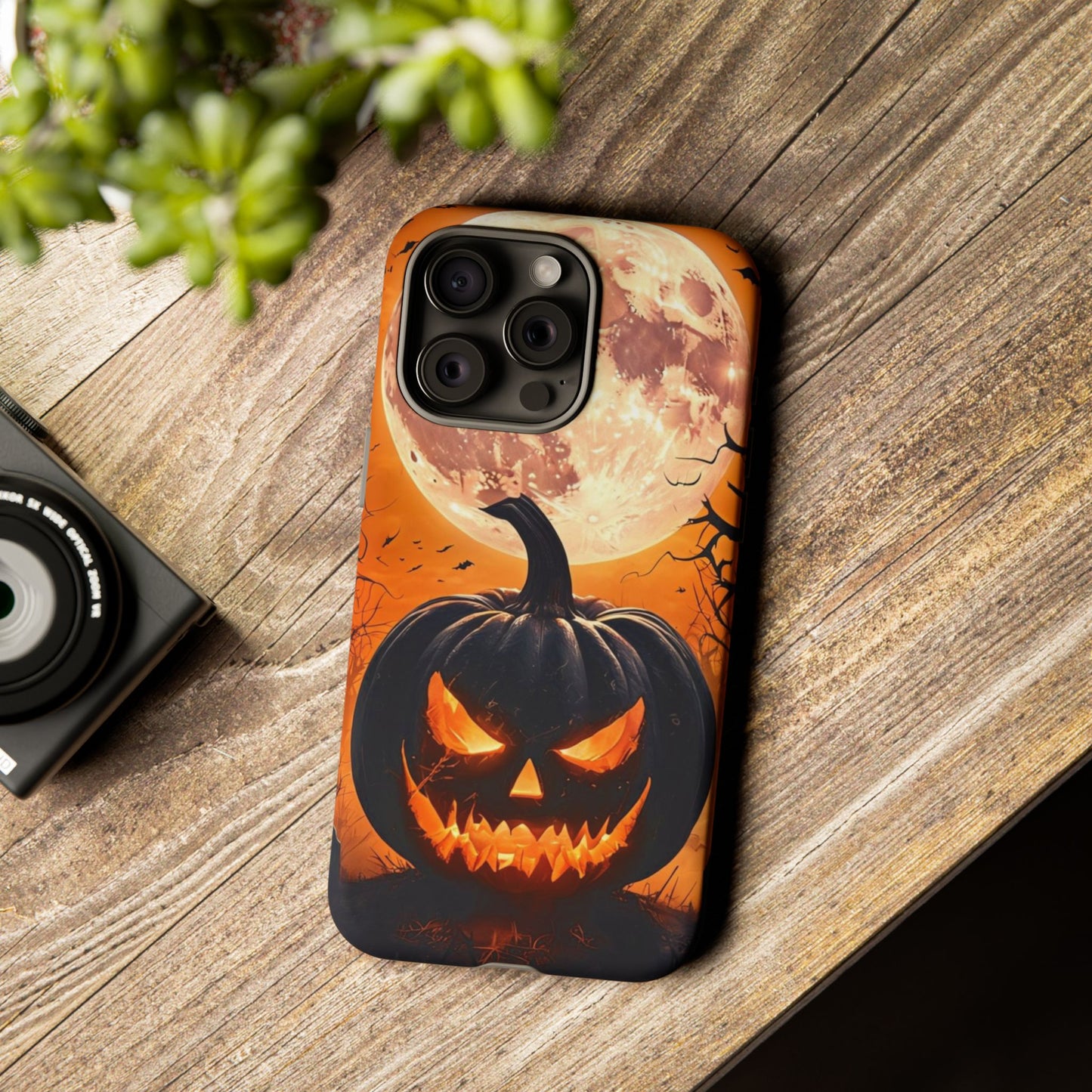 Halloween Pumpkin Phone Case – Haunted Night Scene Design
