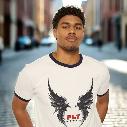 Cotton Ringer T-Shirt- "First Love Yourself"