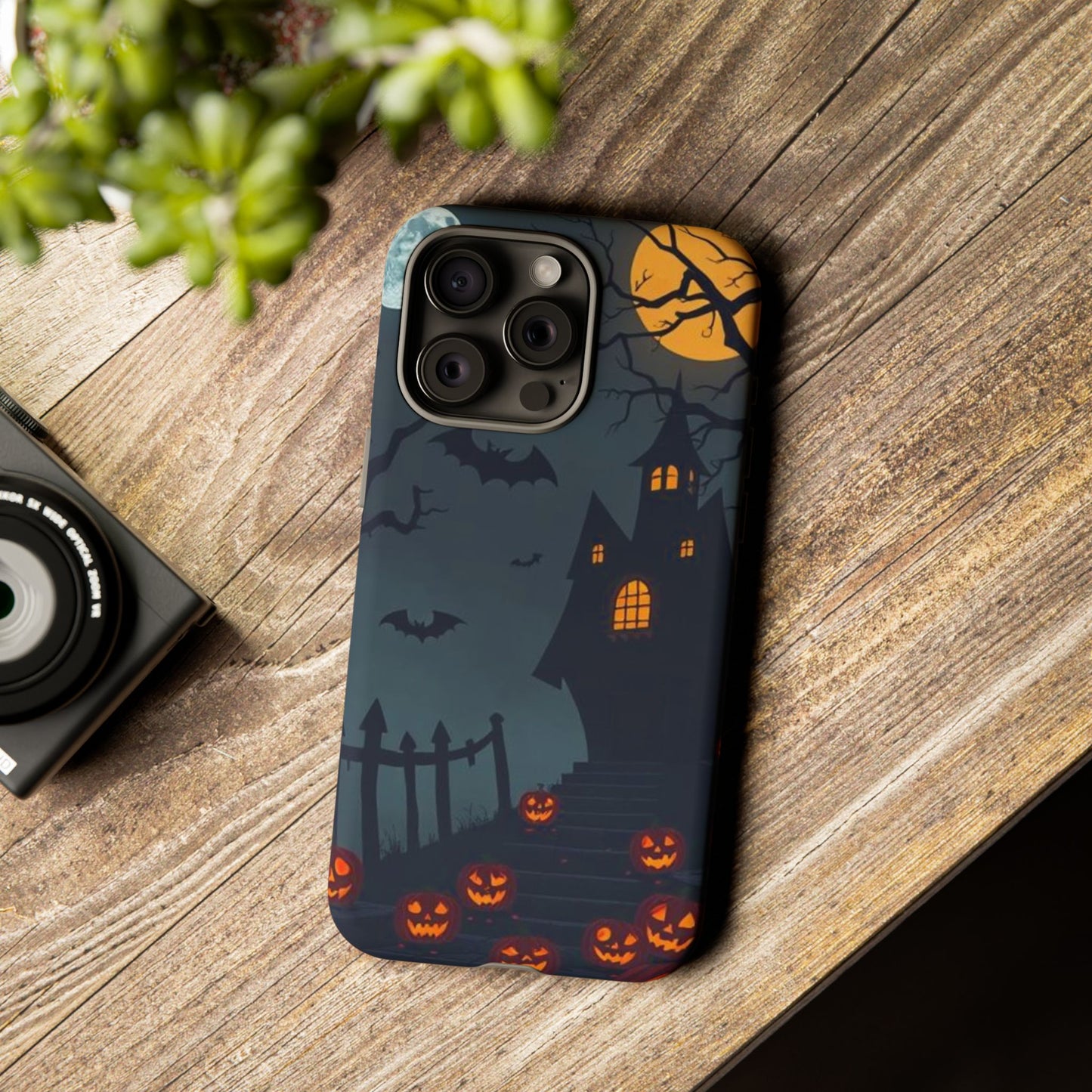Halloween Haunted House & Jack-o'-Lantern Phone Case – Spooky Fall Phone Accessory