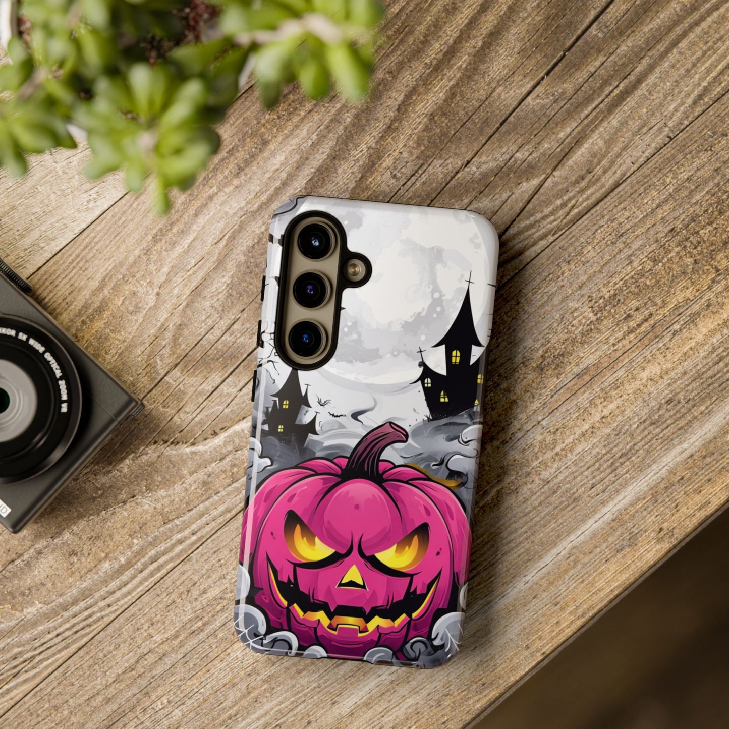 Spooky Halloween Pumpkin Phone Case with Haunted Night Scene – Perfect for Fall & Trick-or-Treating